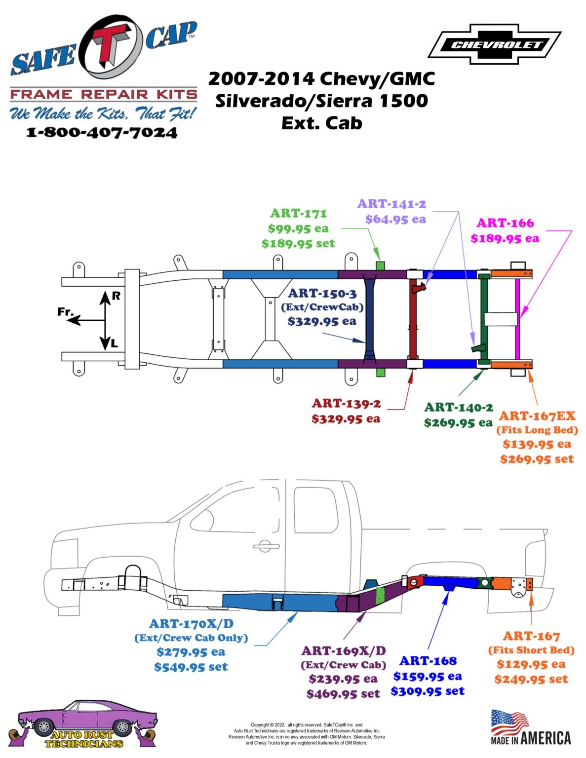 20072014 Silverado/Sierra 1500 Ext Cab SafeTCap® Wall Chart